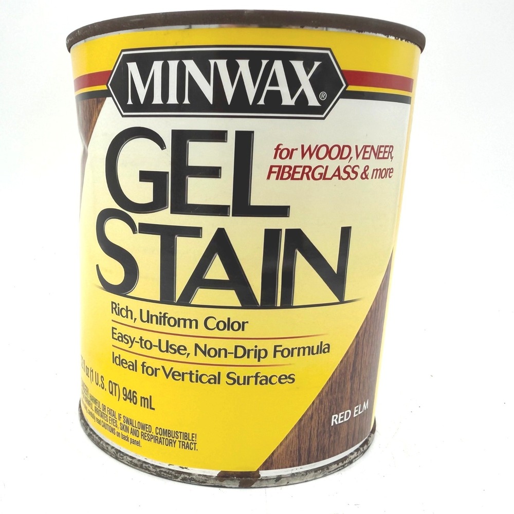 Discontinued Minwax Gel Stain Wood Finish 1 Quart Red Elm Non-Drip Formula NEW